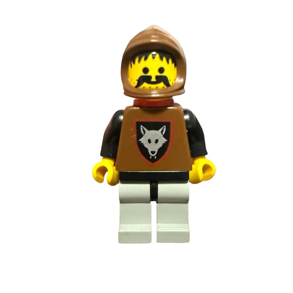 Lego Castle Wolfpack Minifigure 6075 Moustache Red Cape Brown Hood